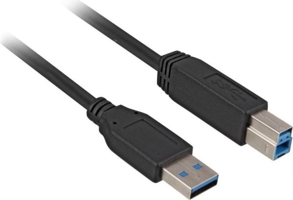 Sharkoon 3m, USB3.0-A/USB3.0-B, 3 m, USB A, USB B, USB 3.2 Gen 1 (3.1 Gen 1), Uros/uros, Musta
