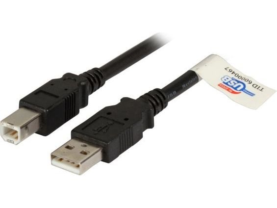 EFB elektronikk K5256SW.1.8, 1,8 m, USB A, USB B, USB 2.0, 480 Mbit/s, sort