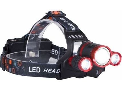 libox LB0106 - Huvudficklampa - LED - 4-läge - kallt vitt ljus - svart, röd