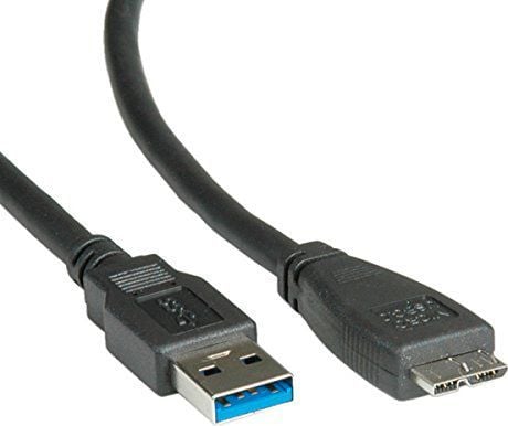 ROLINE 11.02.8873, 0,8 m, USB A, Micro-USB B, USB 3.2 Gen 1 (3.1 Gen 1), Hankjønn/hankjønn, Sort