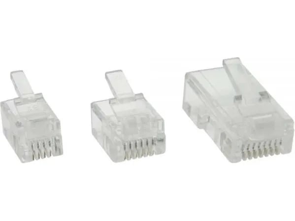 InLine 73096, RJ-12, Gjennomsiktig, Hvit, Plast, 88 g, 9,7 mm, 100 stykker