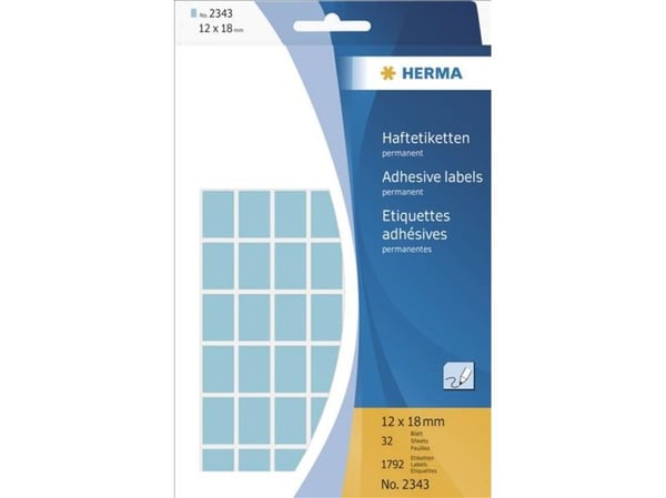 HERMA - Papir - selv-adhesiv - blå - 12 x 18 mm 1792 etikett(er) (32 ark x 56) merkelapper