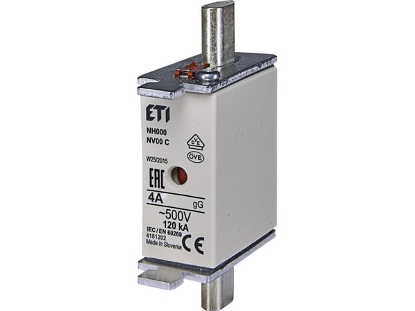 Eti-Polam sulakelenkki KOMBI NH00C 4A gG/gL 500V WT-00C (004181202) Eti-Polam sulakelenkki KOMBI NH00C 4A gG/gL 500V WT-00C (004181202)