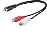 MicroConnect - Lydsplitter - RCA hann til RCA hunn - 20 cm