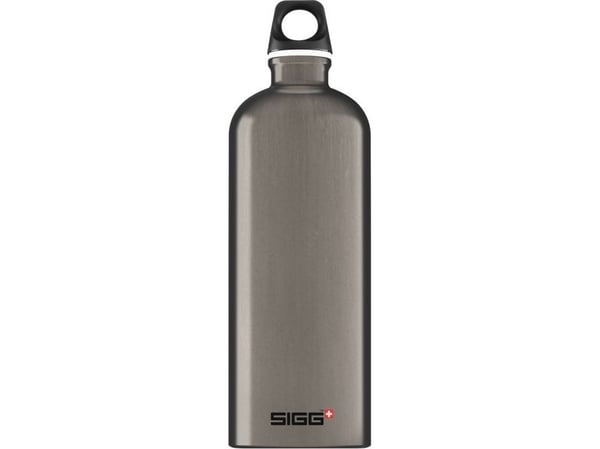 SIGG Traveller Smoked Pearl, 1000 ml, Turgåing, Perle, Aluminium, Skrulokk, Sort