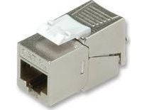 ROLINE Keystone Jack, Cat.6a, RJ-45, shielded, toolless, SLIM, silver, Sølv