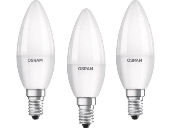 OSRAM CLASSIC B - LED-lyspære - form: GLS - mattslipt finish - E14 - 5.3 W (ekvivalent 40 W) - klasse F - 2700 K (en pakke 3)