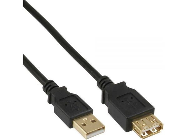InLine 34611S, 10 m, USB A, USB A, USB 2.0, Hankjønn/hunkjønn, Svart