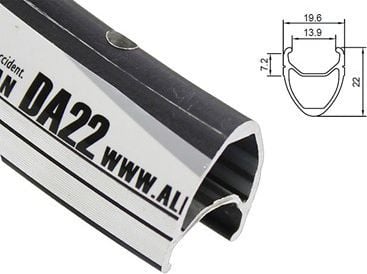 Alexrims DA22 veifelg 700x28 hull. side CNC svart (ALX-DA2228S)