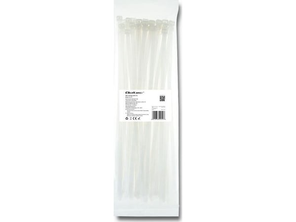 Qoltec - Kabelsamlare - 35 cm - vit (paket om 50)