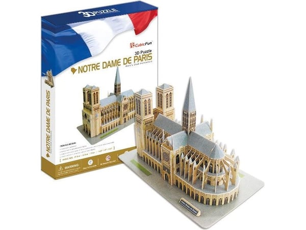 Cubicfun 3D-puslespill Notre Dame (lys) - L173H