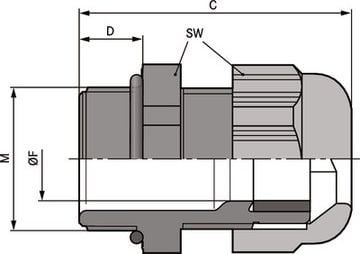 Lapp 54115425, Blå, Elastomeeri, Polyamidi, 50 stk, M20, IP68, -20 - 80 °C