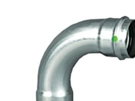 VIEGA Inox bøjning 90 grader 22 mmInox, rustfri stålmuffe/muffe, SC-Contur