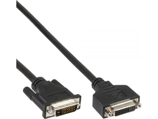 InLine DVI-D M-F 3m, 3 m, DVI-D, DVI-D, Sort, Hankjønn/hunkjønn, 226 g