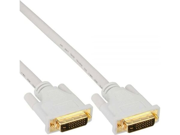 InLine DVI-D M-M 2m, 2 m, DVI-D, DVI-D, Valkoinen, Kulta, 9,9 Gbit/s