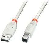 Lindy 41923, 2 m, USB A, USB B, USB 2.0, 0,48 Gbit/s, Hvit