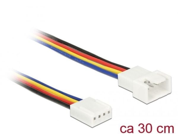 Delock - Forlengelseskabel for viftestrømforsyning - 4-pins PWM (hann) til 4-pins PWM (hunn) - 30 cm