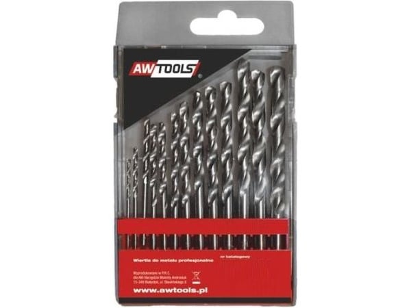 Borre-/skjæresett for metall AW-Tools AWTOOLS WIERTLA DO METALU HSS-G komplett 13 deler / 2,5–8 mm