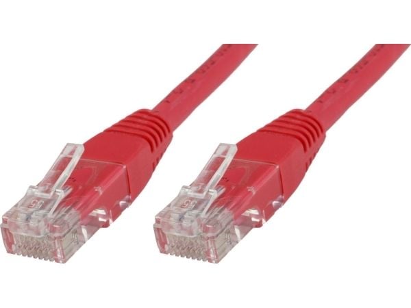 MicroConnect - Nettverkskabel - RJ-45 (hann) til RJ-45 (hann) - 25 cm - 6 mm - UTP - CAT 6 - rund, uten hindringer, flertrådet - rød