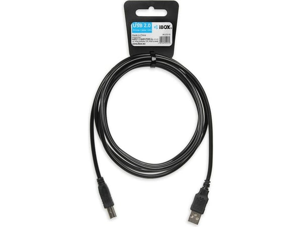 iBOX IKU2D - Skriverkabel - USB (hann) til USB-type B (hann) - 1.8 m - svart