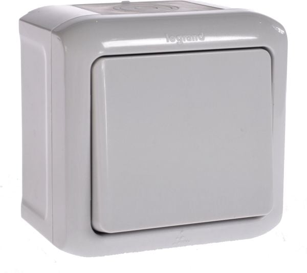 Legrand Yksinapainen kytkin 10A IP44 harmaa FORIX (782380)