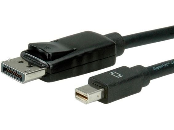 ROLINE 11.04.5634, 1 m, DisplayPort, Mini DisplayPort, Hankjønn, Hankjønn, Sort