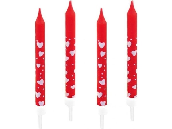Amscan 550334, Rød, Hvit, 10 stykker, Candles, 75 mm