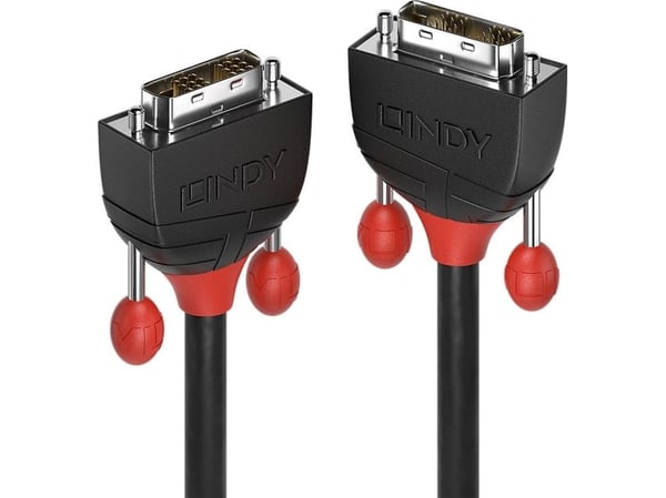 Lindy 36258, 5 m, DVI-D, DVI-D, Hanstik, Hanstik, Musta