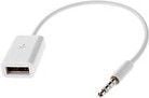 Kaapeli USB MicroMobile USB-A - minijakki 3,5 mm Biały (AUDUSBF)