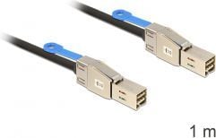 Delock - SAS ekstern kabel - SAS 12Gbit/s - 36-pins 4x skjermet Mini MultiLane (hann) til 36-pins 4x skjermet Mini MultiLane (hann) - 1 m - låst