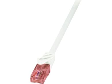 LogiLink PrimeLine - Patch-kabel - RJ-45 (hane) till RJ-45 (hane) - 1 m - UTP - CAT 6 - halogenfri - vit
