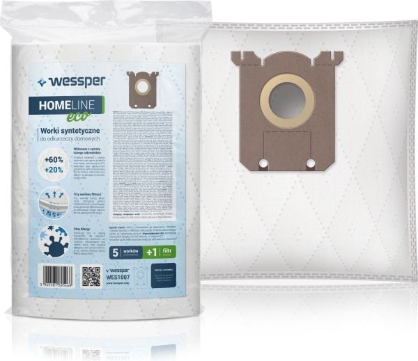 Wessper pölynimuripussi Philips, AEG, Electrolux, S-Bag - synteettinen 12 kpl + suodatin