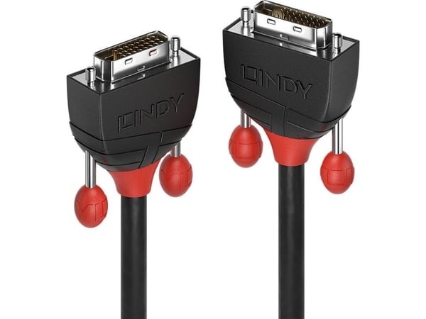 Lindy 36254, 5 m, DVI-D, DVI-D, Hanstik, Hanstik, Musta