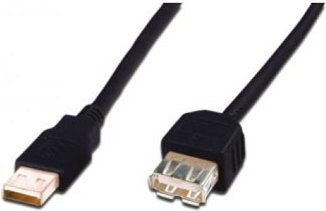 ASSMANN - USB-forlengelseskabel - USB (hann) til USB (hunn) - USB 2.0 - 5 m - svart
