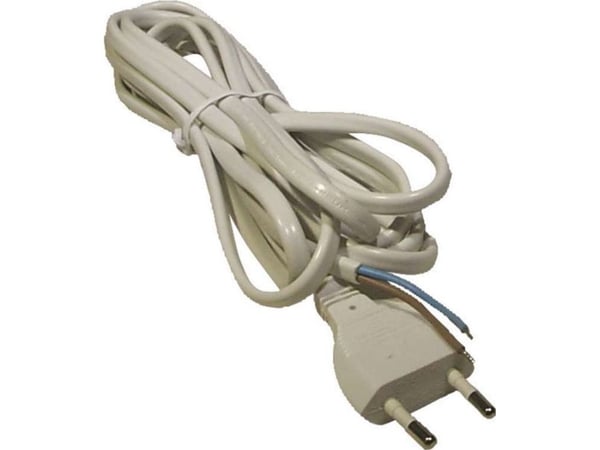 Tilkoblingskabel H03VVH2-F 2 x 0,75 mm² hvit 3 m (S15273)