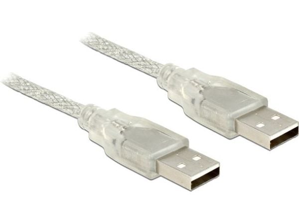 Delock - USB-kabel - USB (hann) til USB (hann) - USB 2.0 - 3 m - gjennomsiktig