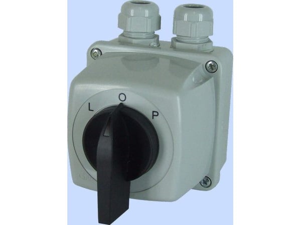 Elektromet nokkakytkin L-0-P 3P 25A IP44 kaari E25-43 kotelossa (952542)