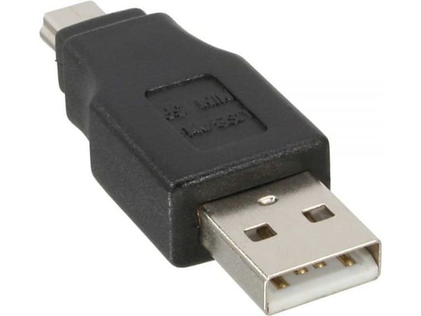 InLine 33441C, USB 2.0 A male, 5-p USB 2.0, Musta