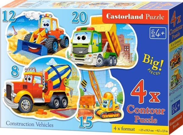 Castorland Puzzle x4 - Rakennusajoneuvot (229447)