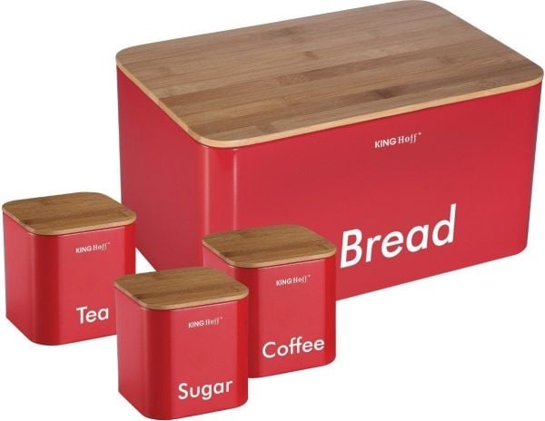 KingHoff bambu-teräksinen leipälaatikko astioineen (KH-1085) KingHoff bambu-teräksinen leipälaatikko astioineen (KH-1085)