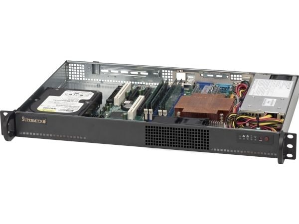 Supermicro SC510 203B - Rackmonterbar 1U - micro ATX 200 watt - svart