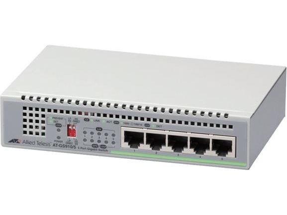 Allied Telesis CentreCOM AT-GS910/5E - Switch - 5 x 10/100/1000 - stasjonær