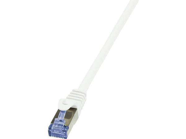 LogiLink PrimeLine - Koblingskabel - RJ-45 (hann) til RJ-45 (hann) - SFTP, PiMF - CAT 7 - halogenfri, formstøpt, uten hindringer - hvit
