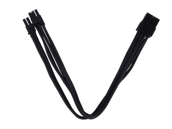 SilverStone PP07 - Virran jatkokaapeli - 8-nastainen PCIe-virta (naaras) - 8-nastainen PCIe-virta (6+2) (uros) - 25 cm - musta