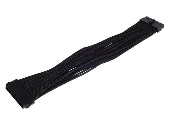 SilverStone PP07 - Förlängningskabel för ström - 24-pin ATX (hona) till 24-pin ATX (hane) - 30 cm - svart