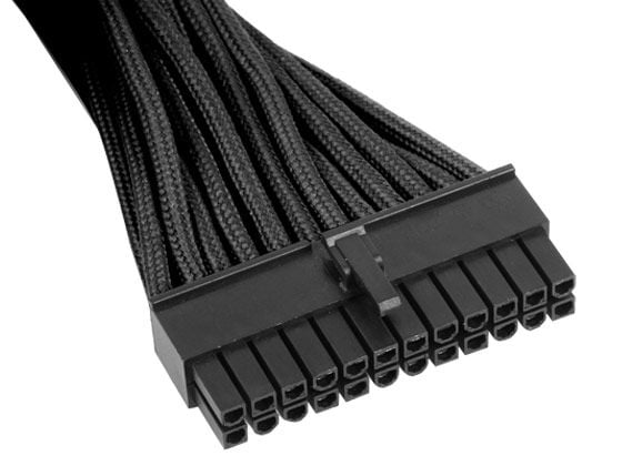 SilverStone PP07 - Förlängningskabel för ström - 24-pin ATX (hona) till 24-pin ATX (hane) - 30 cm - svart