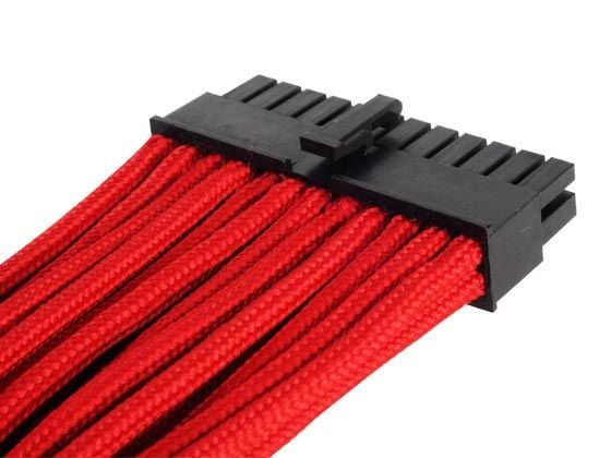 SilverStone PP07-MBR - Strømforlengelseskabel - 24-pins ATX (hunn) til 24-pins ATX (hann) - 30 cm - rød