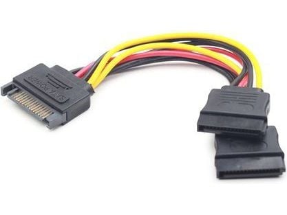 Cablexpert CC-SATAM2F-01 - Strømsplitter - SATA-strøm (hunn) til SATA-strøm (hann) - 15 cm