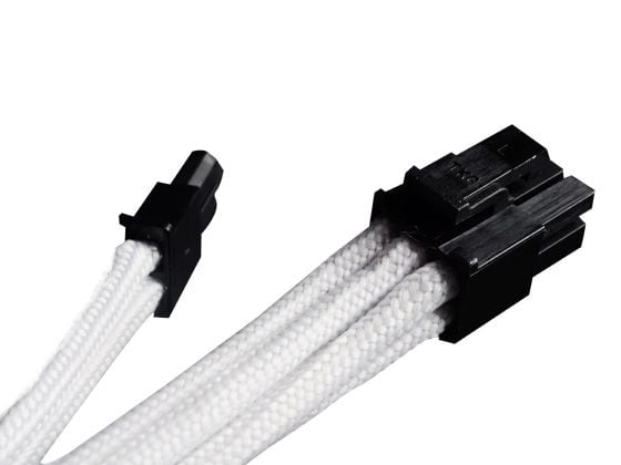 SilverStone PP07 - Strømforlengelseskabel - 8-pins PCIe-strøm (6+2) (hunn) til 8-pins PCIe-strøm (hann) - 25 cm - hvit