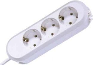 Bachmann 3x Schuko H05VV-F 3G 1.50mm² 16A/3680W 3m, 3 m, Muovi, Valkoinen, 3 AC-pistorasia(a), 3680 W, 16 A